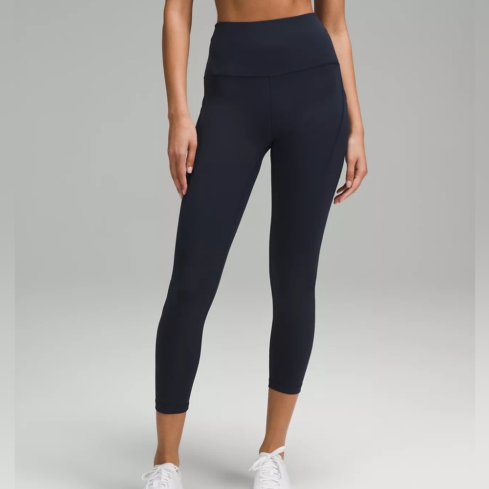 NWT 12 Lululemon Wunder Train High-Rise Tight Pockets 25" True Navy Blue NEW
